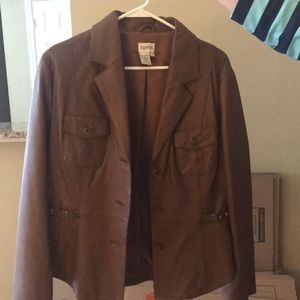 Brown leather jacket, barely worn